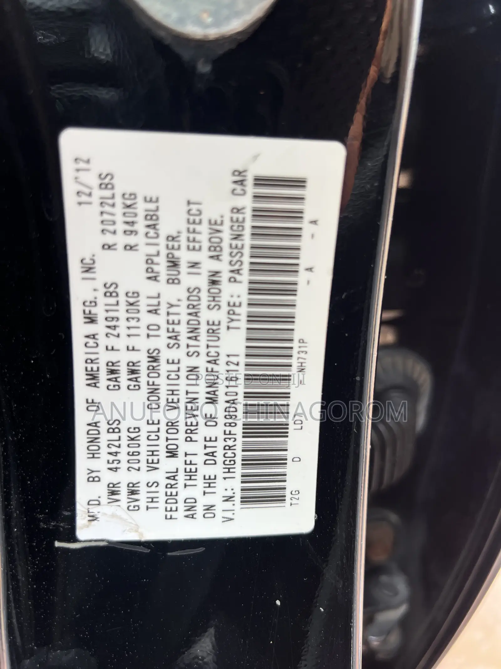Honda Accord 2013 Black
