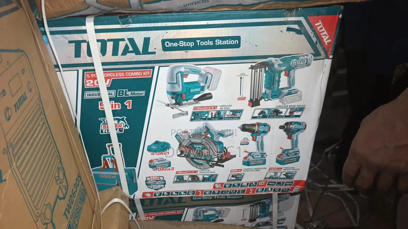 Total Tools 20V Lithium-Ion 5-in-1 Brushless Cordless Combo Kit.