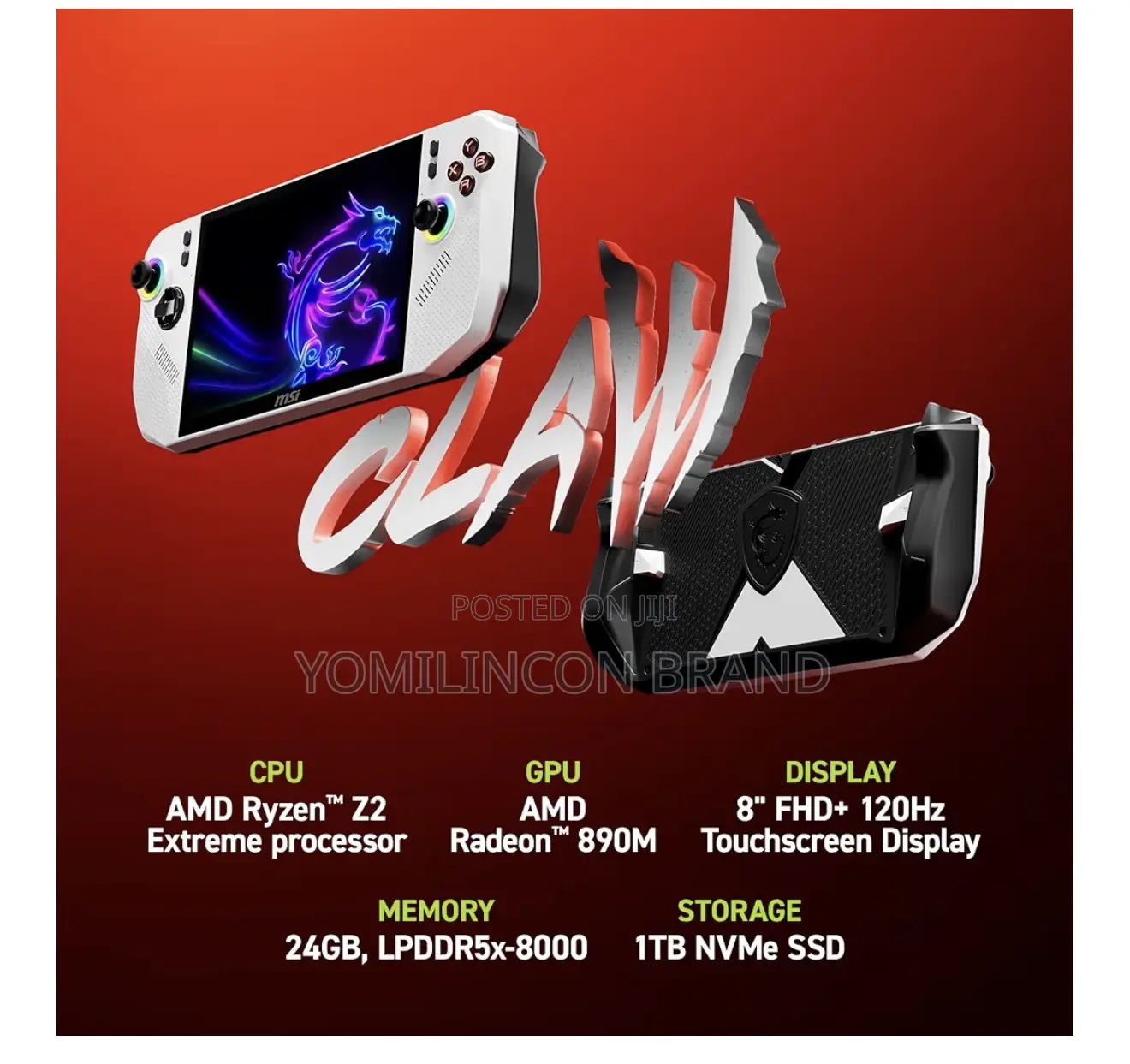 Msi Claw A8 Handheld: AMD Ryzen Z2 Extreme 1tb/16gb