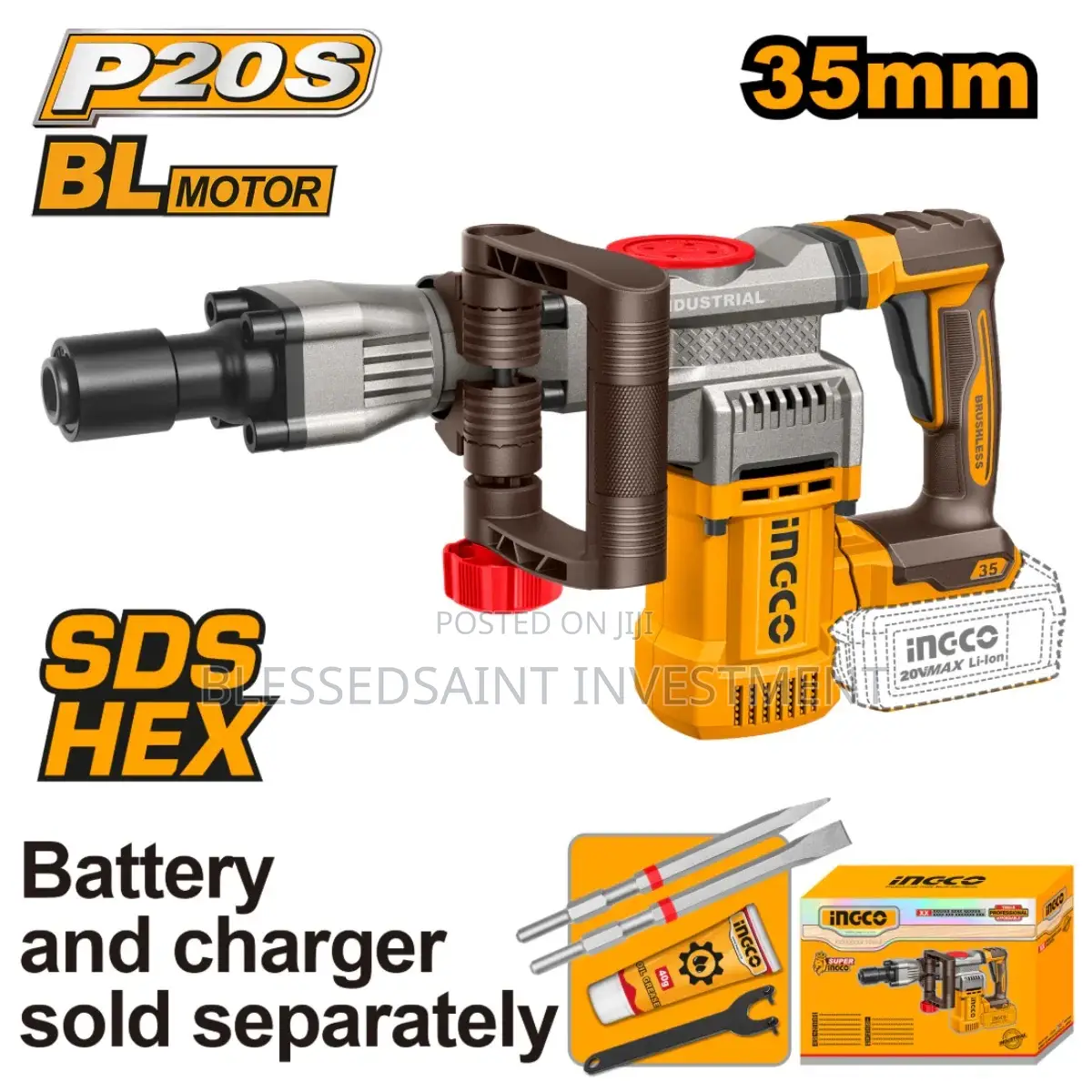 Ingco Cordless Demolition Breaker 20v