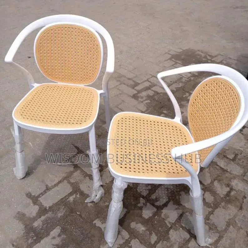 Wicker Look Plastic Chair With Armrest