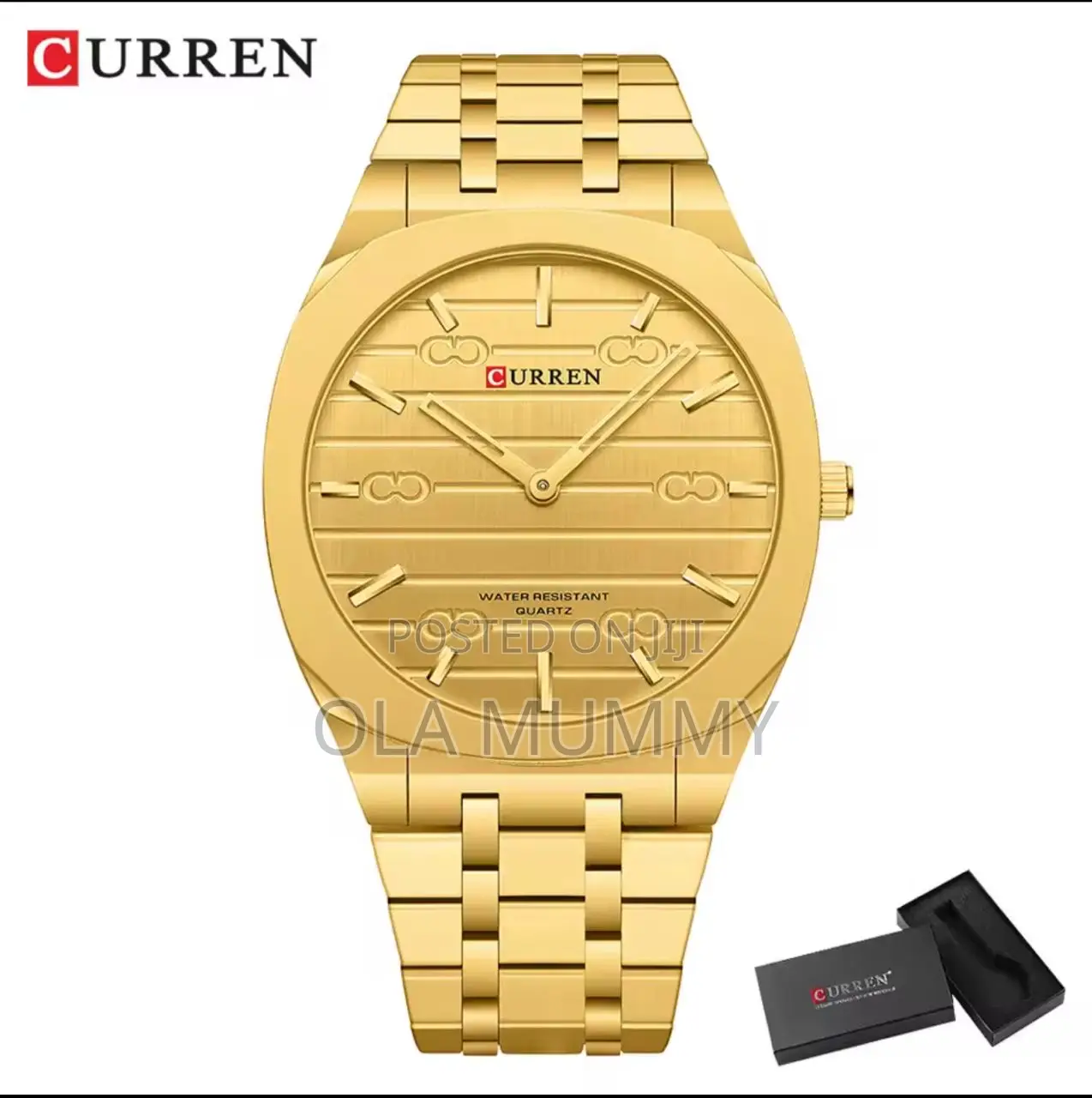 Men's Water Resistant Wristwatch - Gold