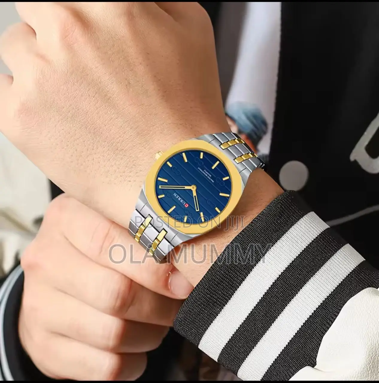 Men's Water Resistant Wristwatch - Gold and Silver