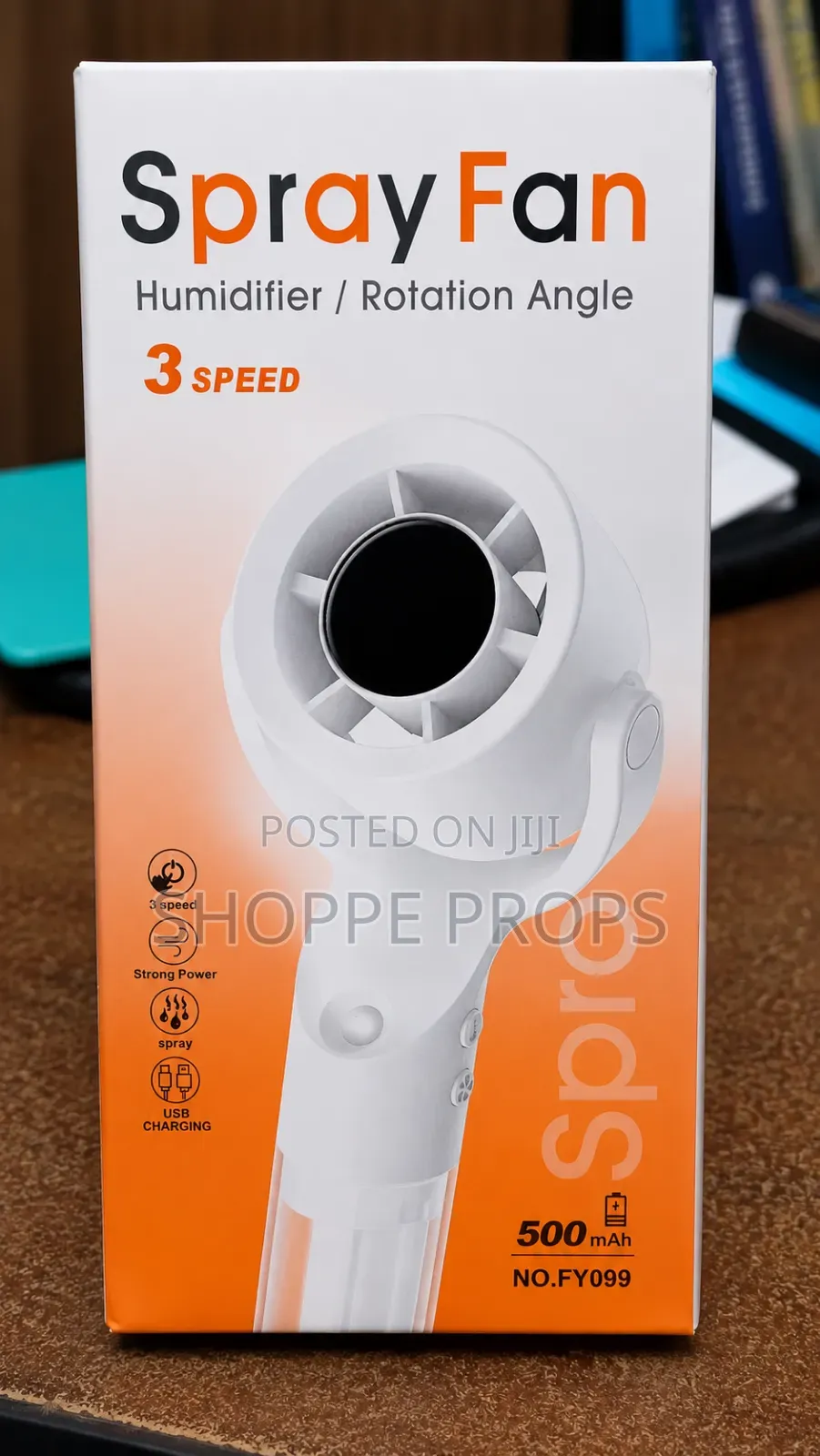 Rechargeable 3--Speed SprayFan Humidifier 360-Rotation