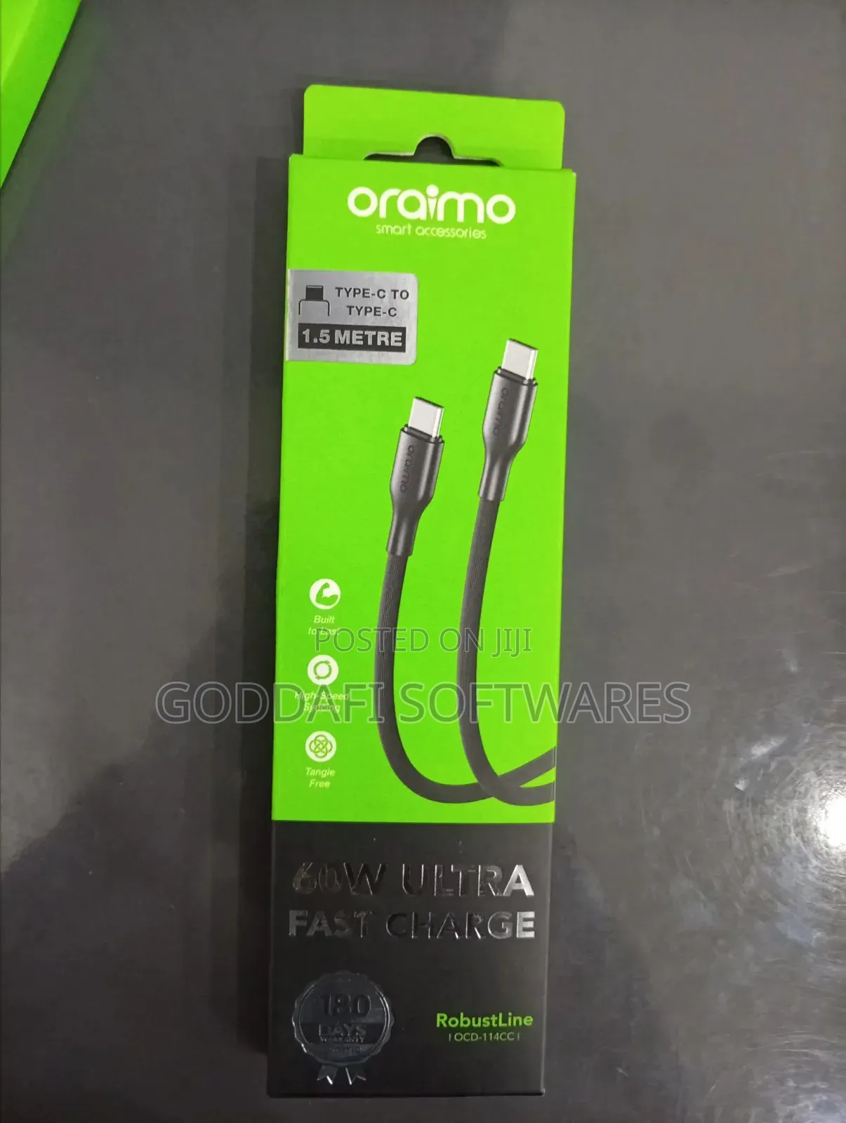 Oraimo OCD-114CC USB-C to USB-C 60W Cable 1.5m