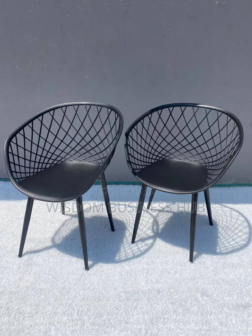 Modern Lattice Back Dining Chair