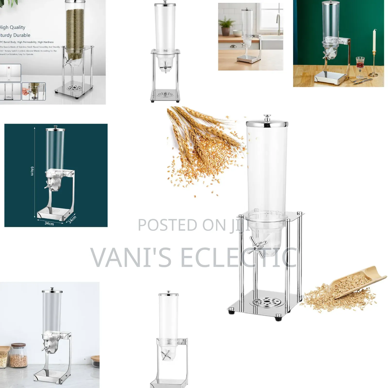 3.5L Commercial Canister Dry Food/Cereal Dispenser