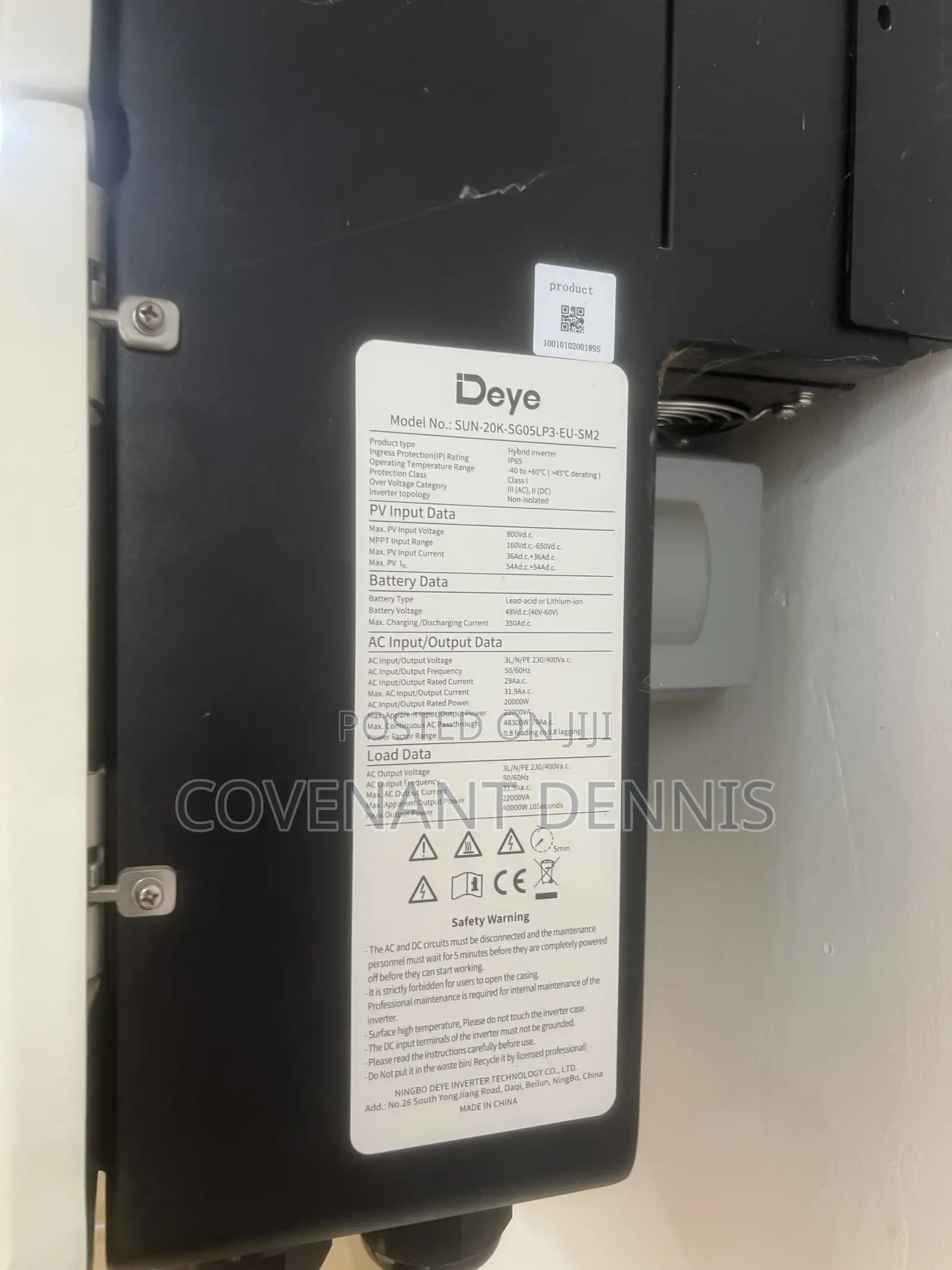 Deye 20kva 3phase High Voltage Hybrid Inverter