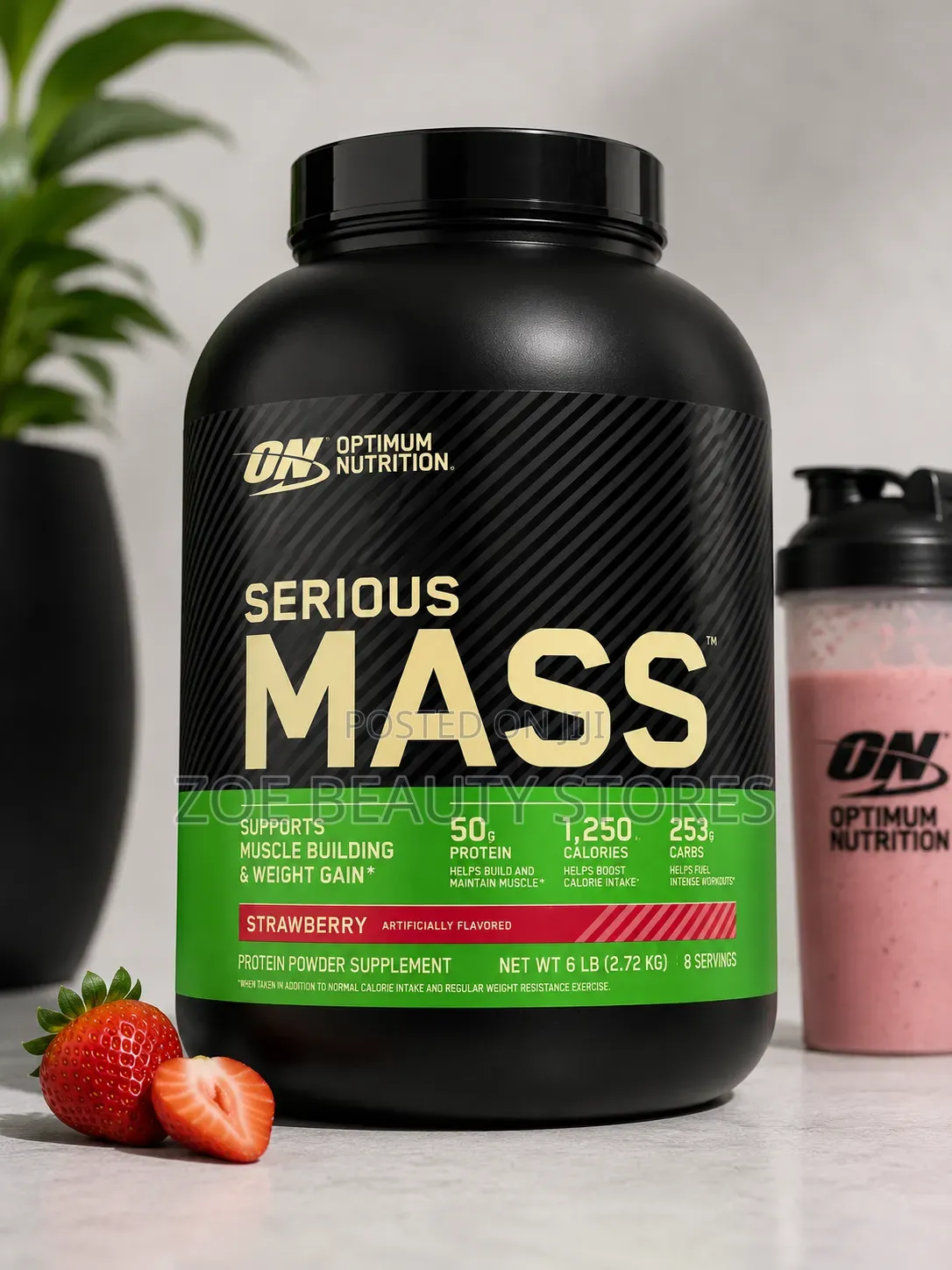 Optimum Nutrition Serious Mass – Strawberry (6 Lb / 2.72 Kg)