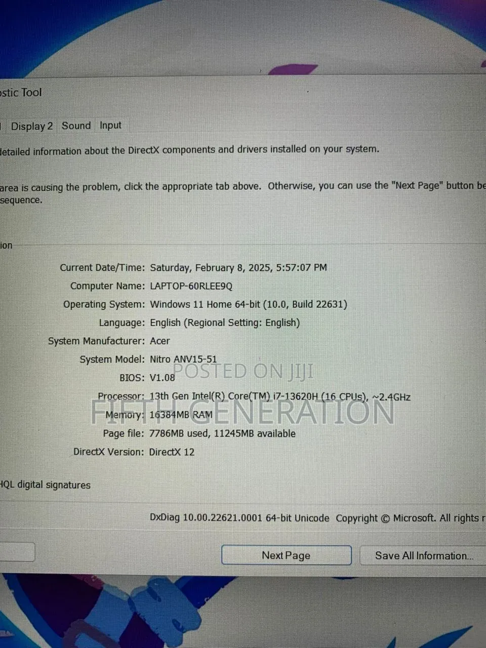 Laptop Acer Nitro V 15 16GB Intel Core i7 SSD 512GB