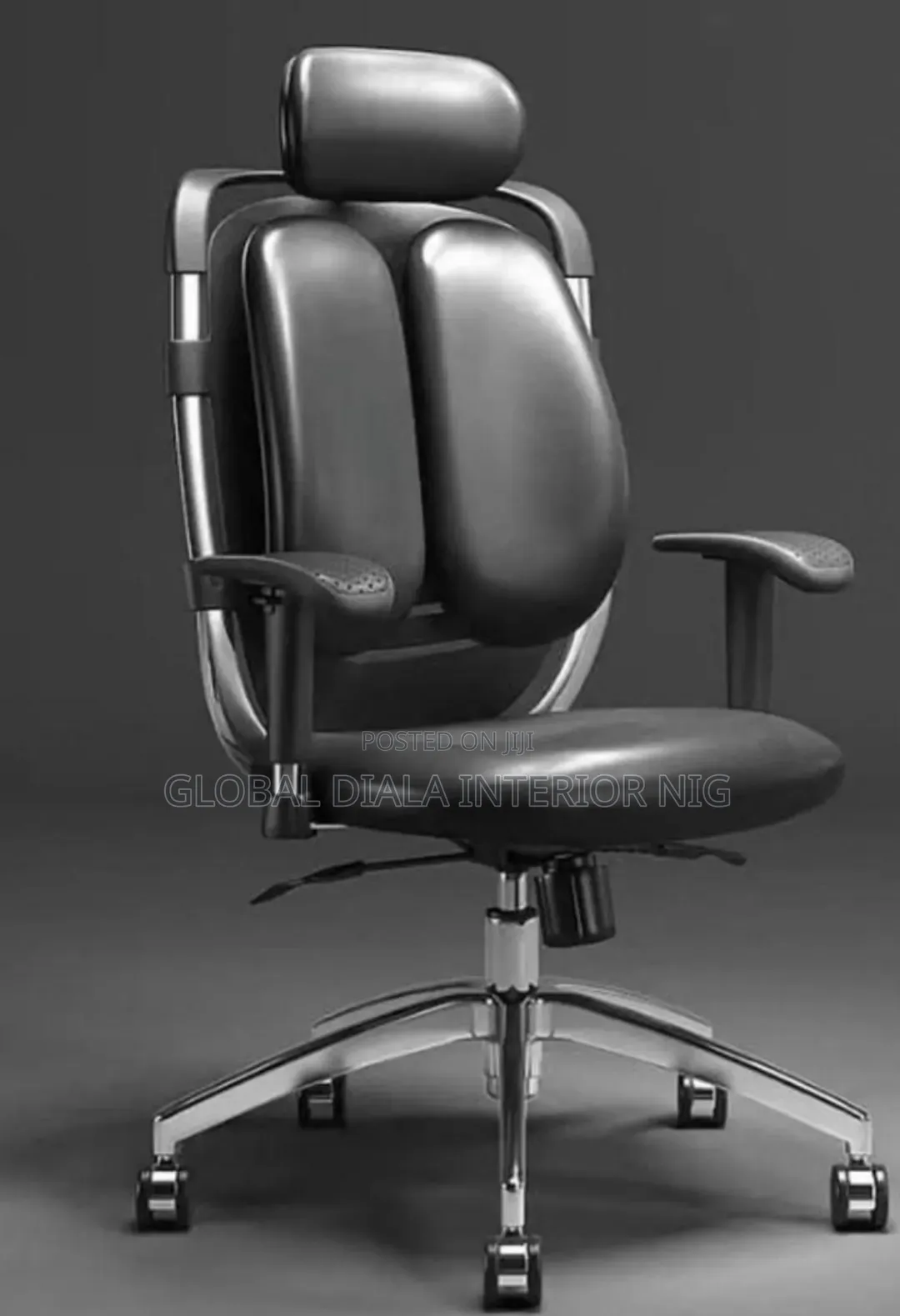 Multifuntional Black Leather Executive Office Chair