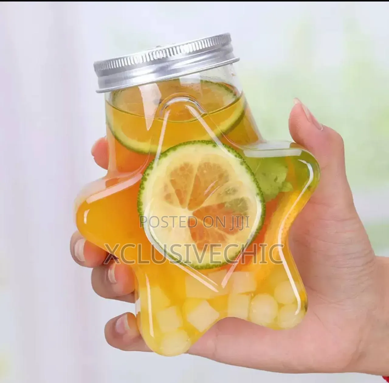 Transparent Cute Star Plastic Bottle Clear Milk Tea Coffee Bottle