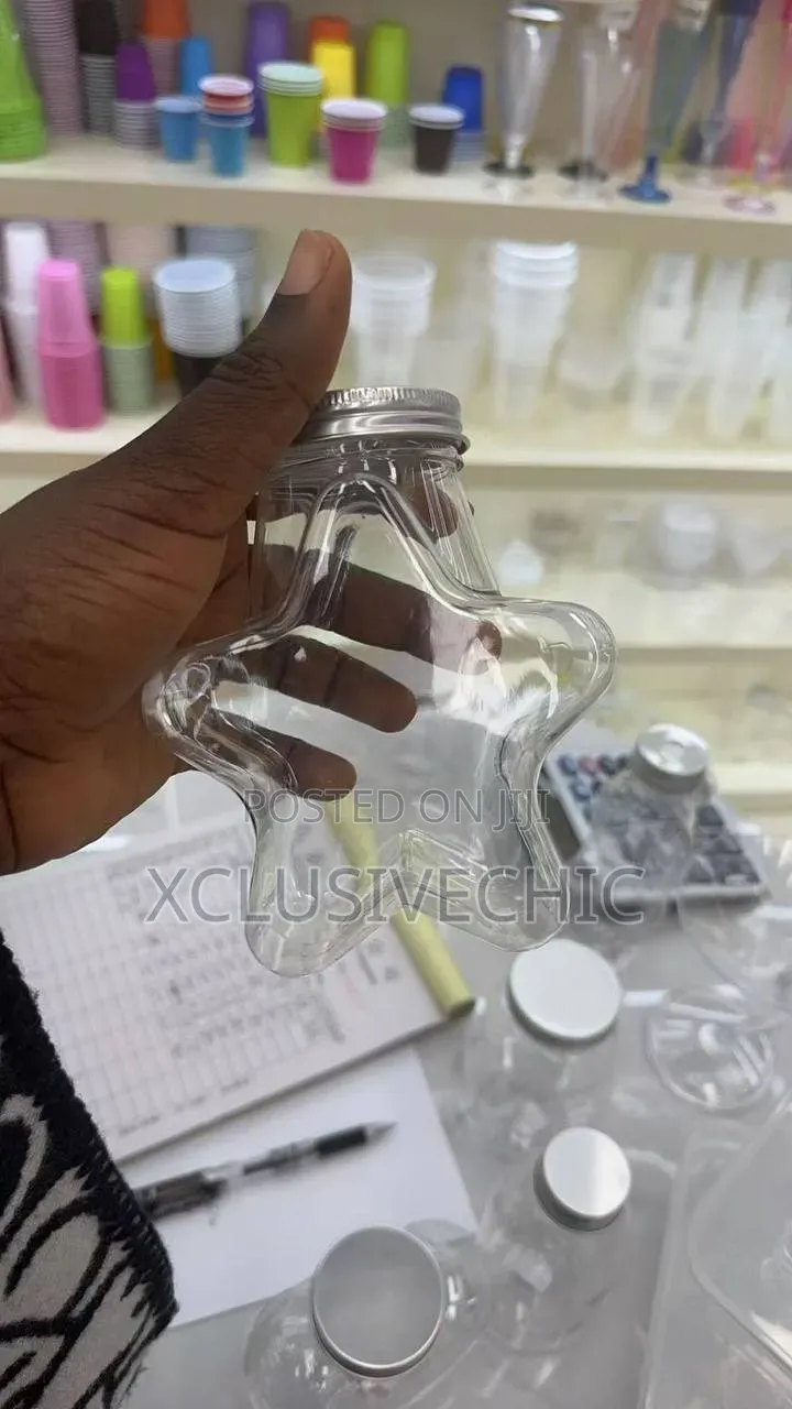 Transparent Cute Star Plastic Bottle Clear Milk Tea Coffee Bottle