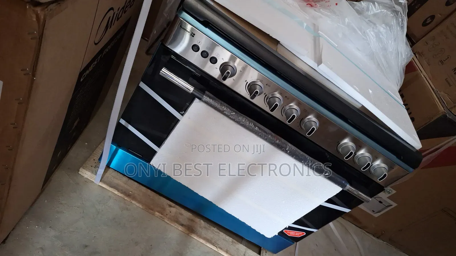 Scanfrost 5 Burner Gas Cooker 90x60 Silver Sfc9500ss