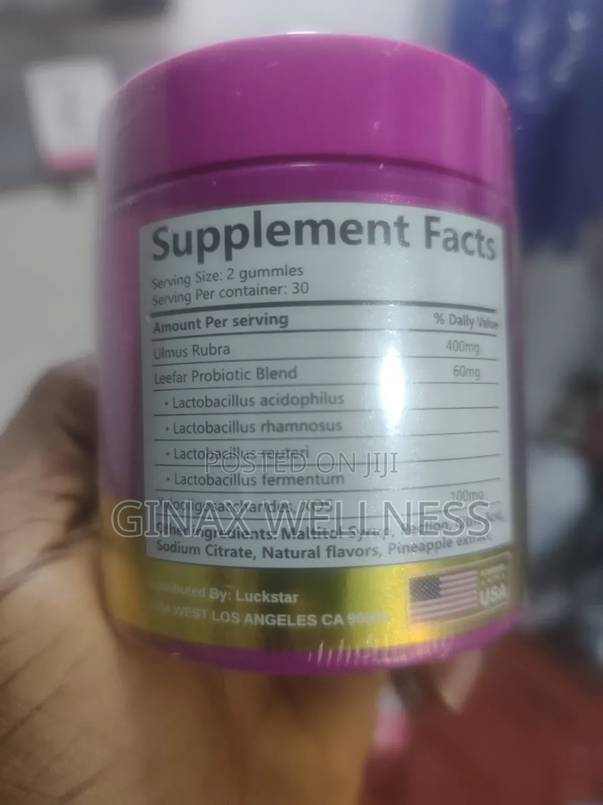 Luckstar Women's Probiotic + Slippery Elm Gummies for Vaginal Health