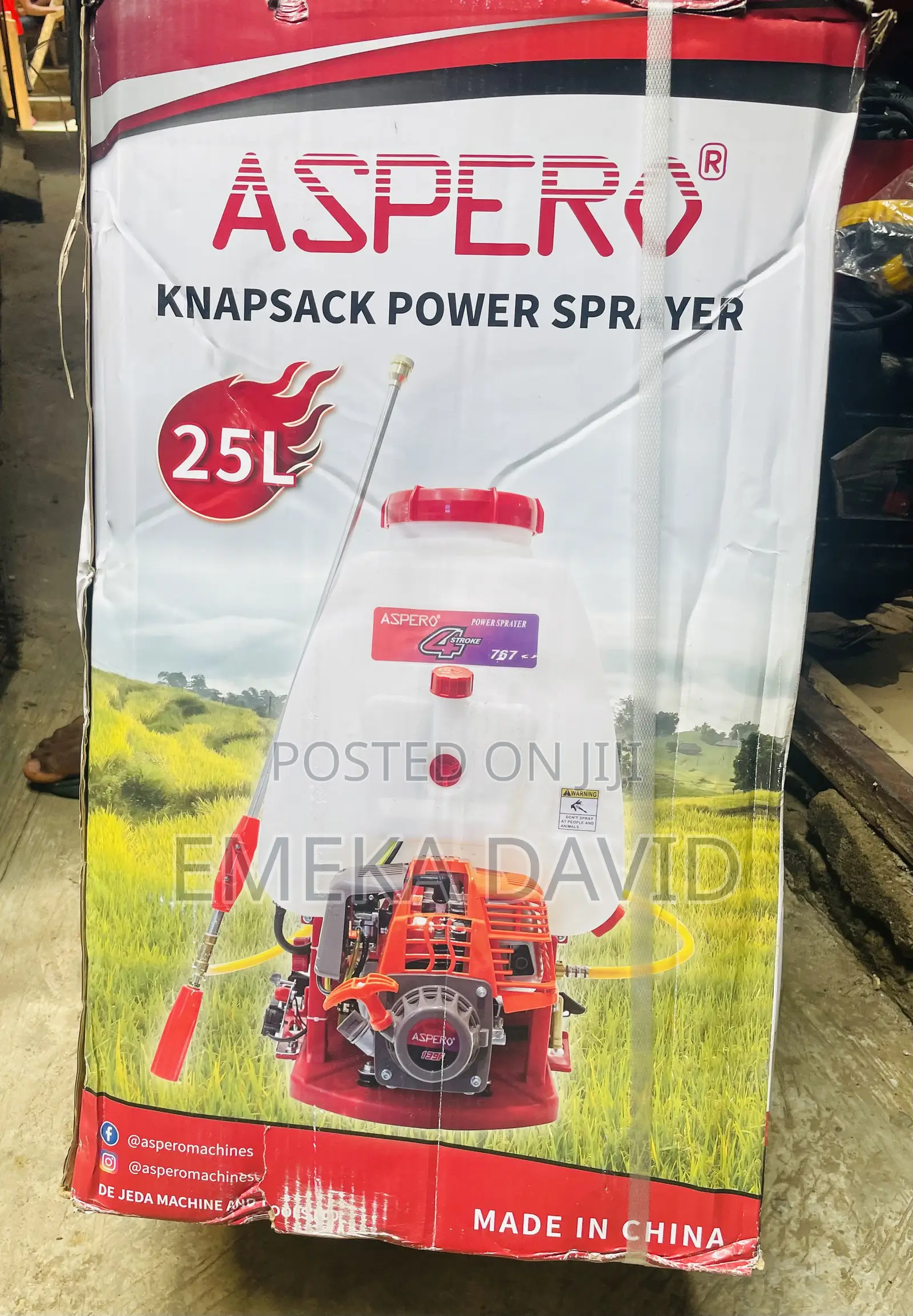 Aspero 4-Stroke Knapsack Power Sprayer.