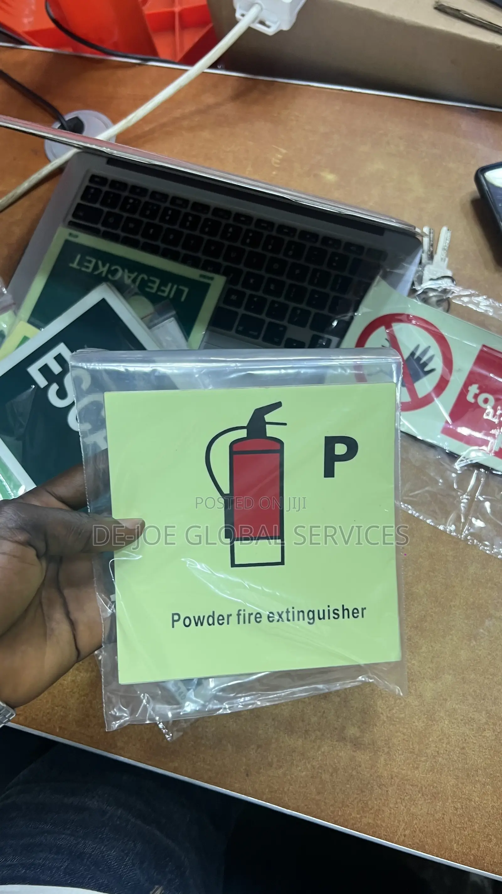 Powder Fire Extinguisher Sign Photoluminescent IMO Safety