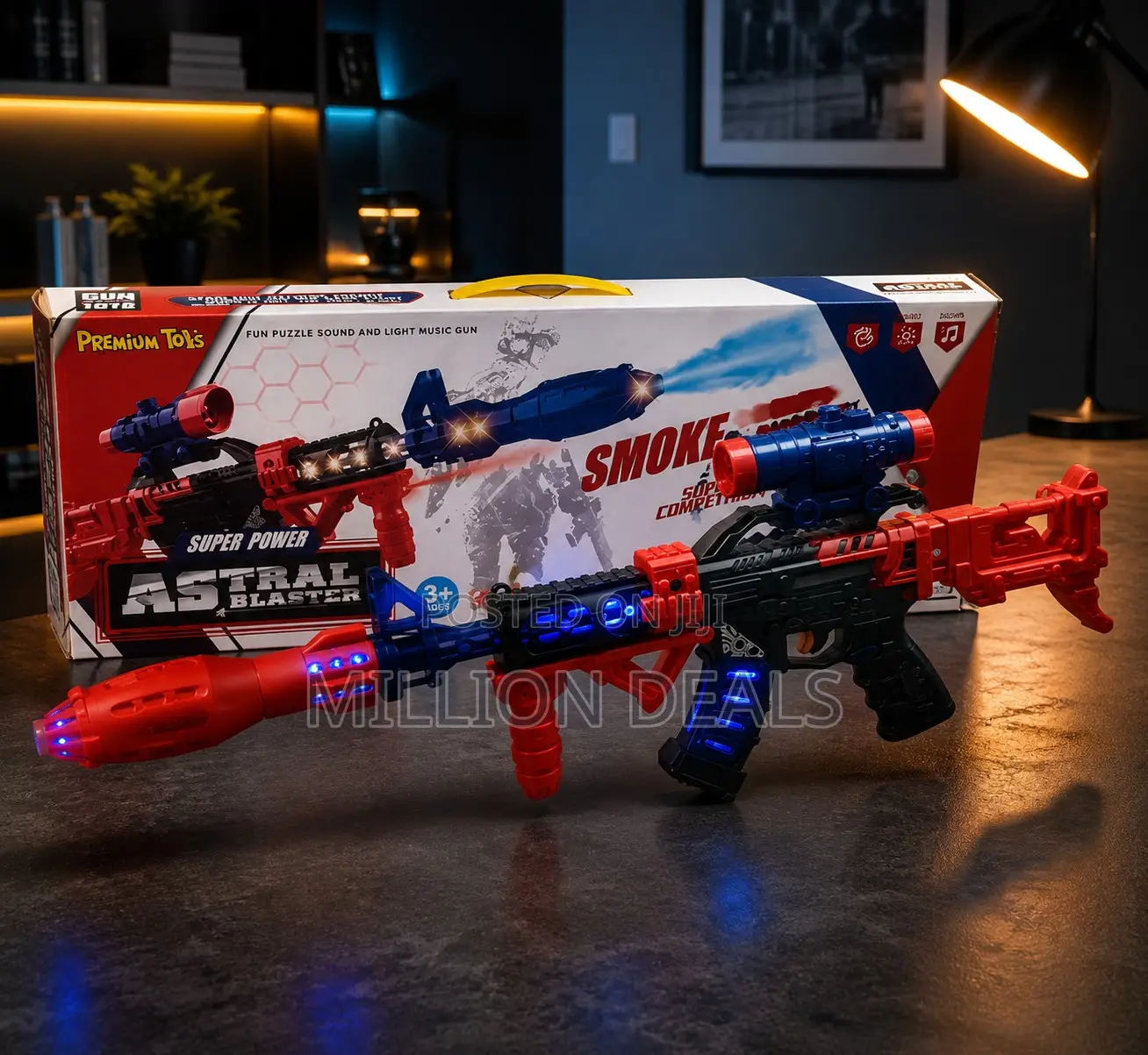 Astra Blaster 23'' Scope/Light/Sound Rifle Machine Toy Gun Ages 3+