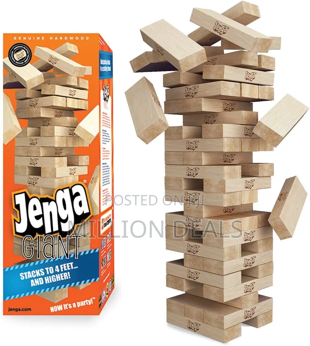 Jenga GIANT Genuine Hardwood Game (Stacks to 4+ Feet. Ages 8+)