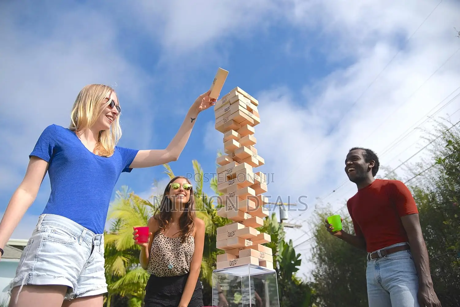 Jenga GIANT Genuine Hardwood Game (Stacks to 4+ Feet. Ages 8+)