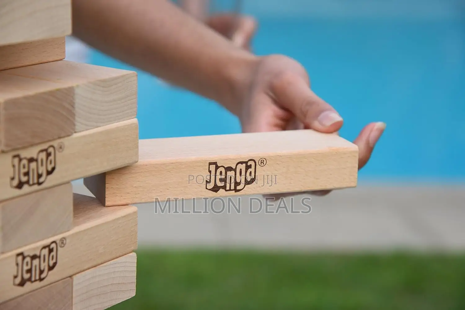 Jenga GIANT Genuine Hardwood Game (Stacks to 4+ Feet. Ages 8+)