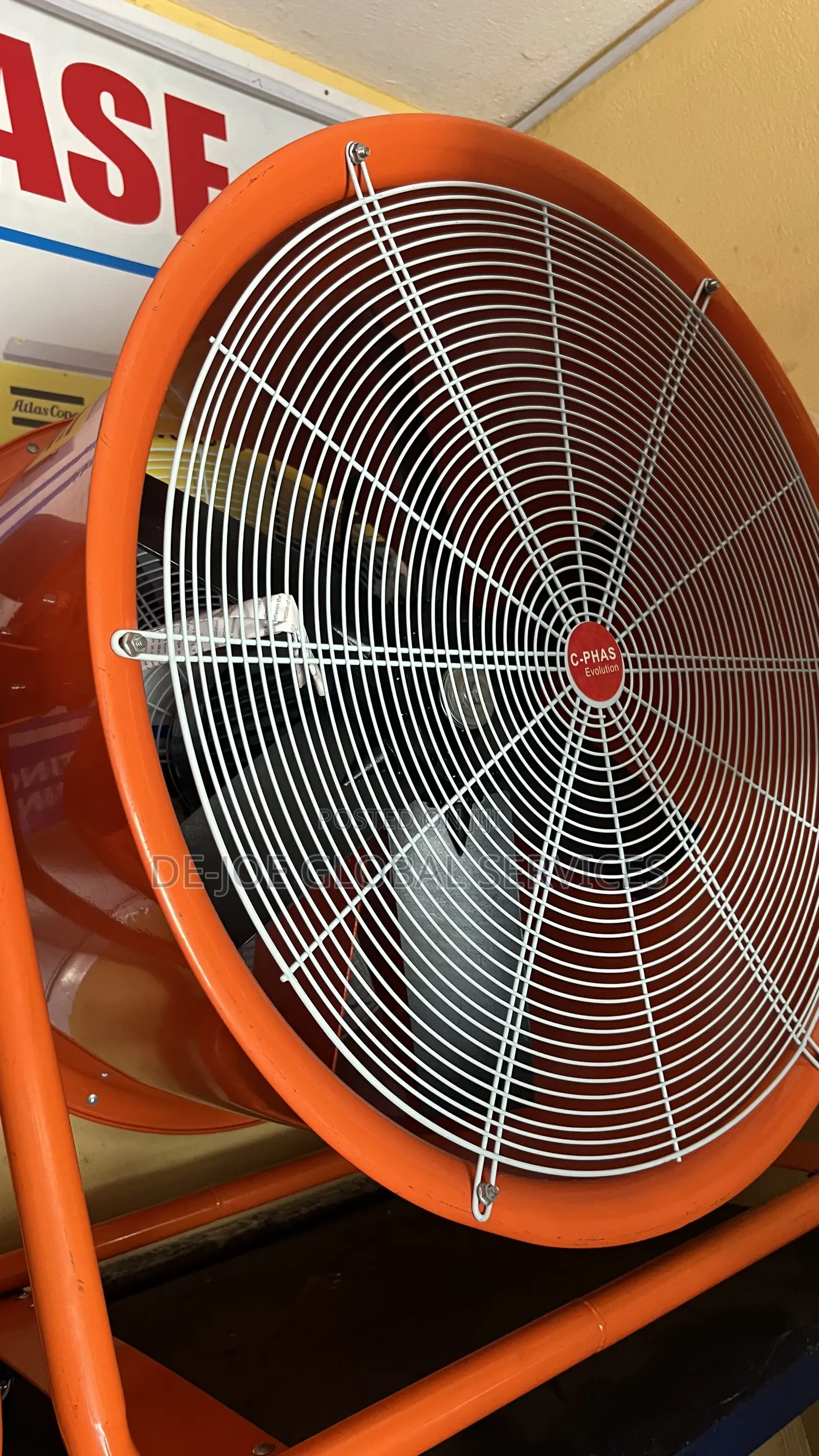 Portable Ventilation Fan 14" Orange Industrial