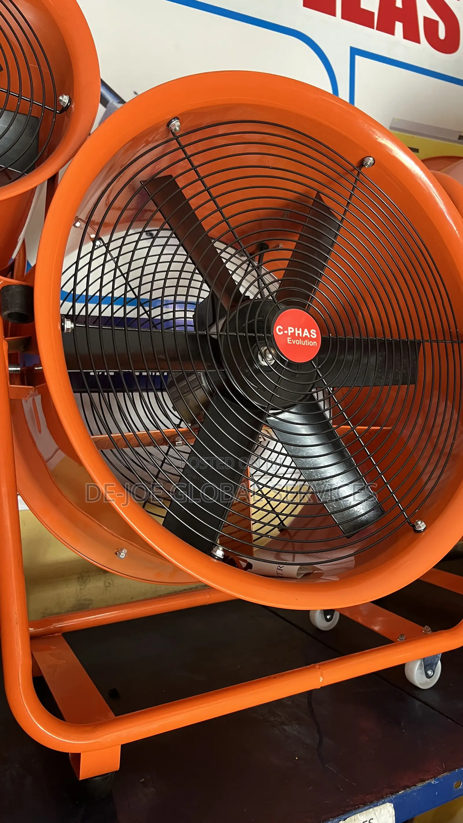 Portable Ventilation Fan 14" Orange Industrial