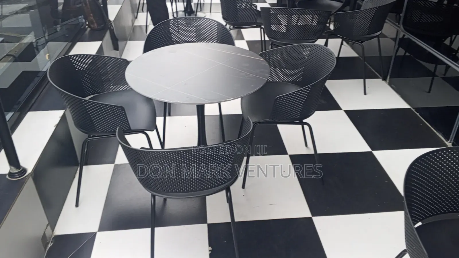 Restaurants Chair With Marble Top Table and 4 Set of Chairs