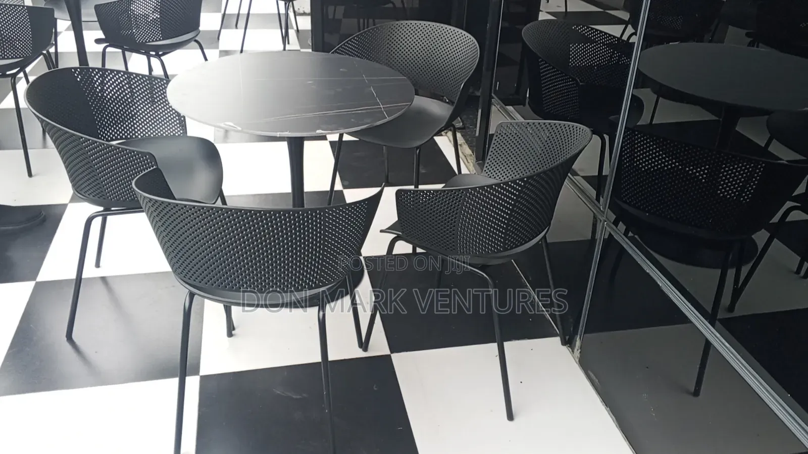 Restaurants Chair With Marble Top Table and 4 Set of Chairs