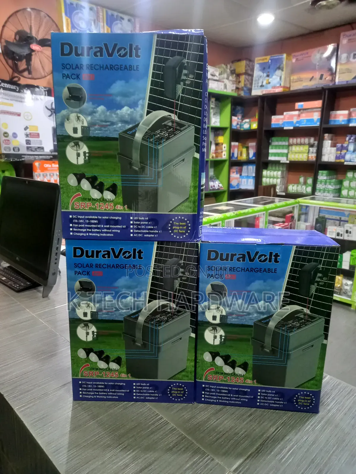 Duravolt 4 in 1 SRP-1245 Solar Rechargeable Kit With Solar Panel