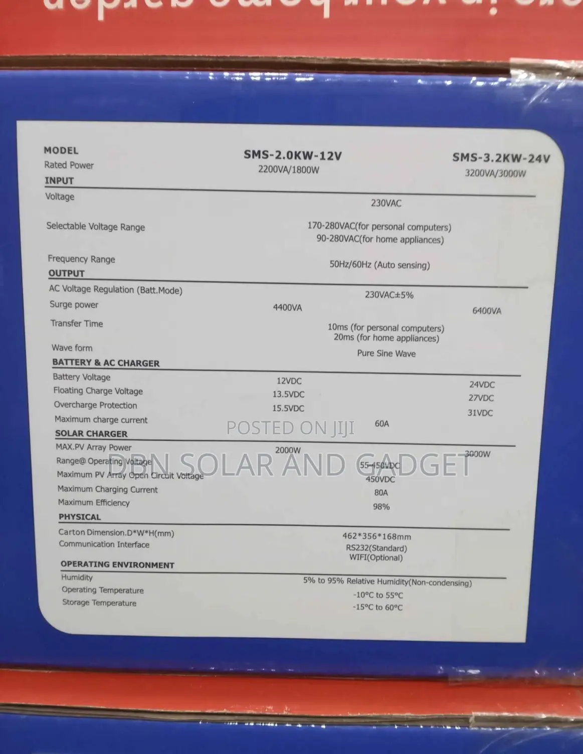 3.2kva 24v SMS Hybrid Solar Inverter Very Good Quality and Reliable