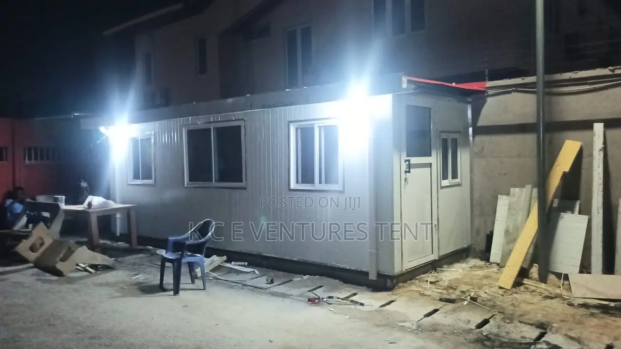 Security Post and Office Building With Panels
