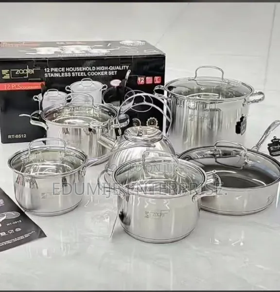 12 Pieces Stainless Cookware Set