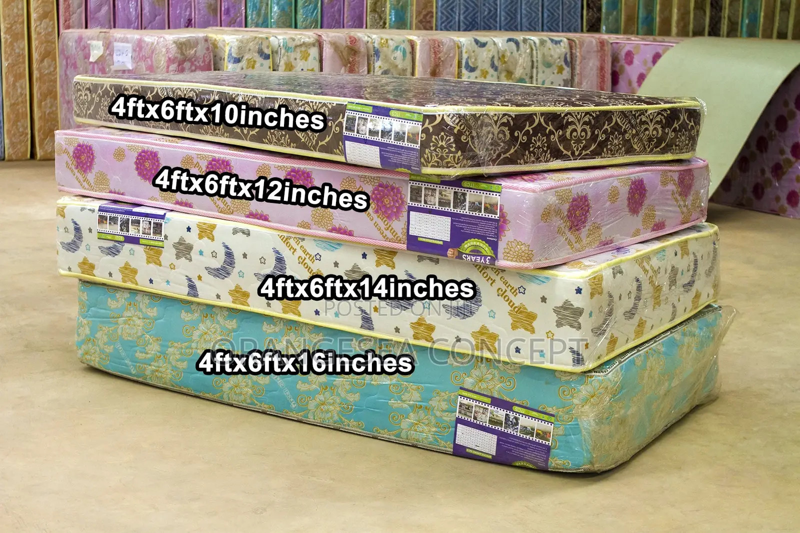 4ftx6ftx10 (12,14,16) Semi Orthopaedic Mattress Diffrnt Prices
