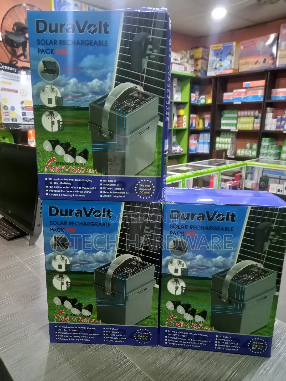 Duravolt 4 in 1 SRP-1245 Solar Rechargeable Kit With Solar Panel