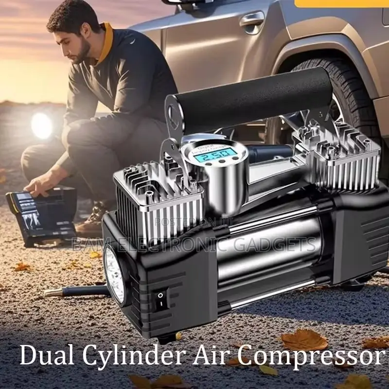 Dual Cylinder Car Tire Air Pump