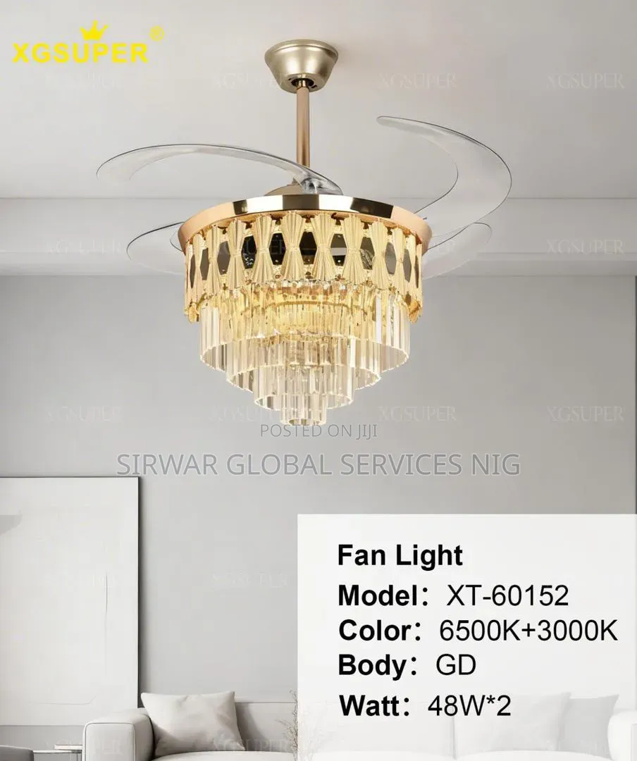 Crystal Fan Chandelier Available