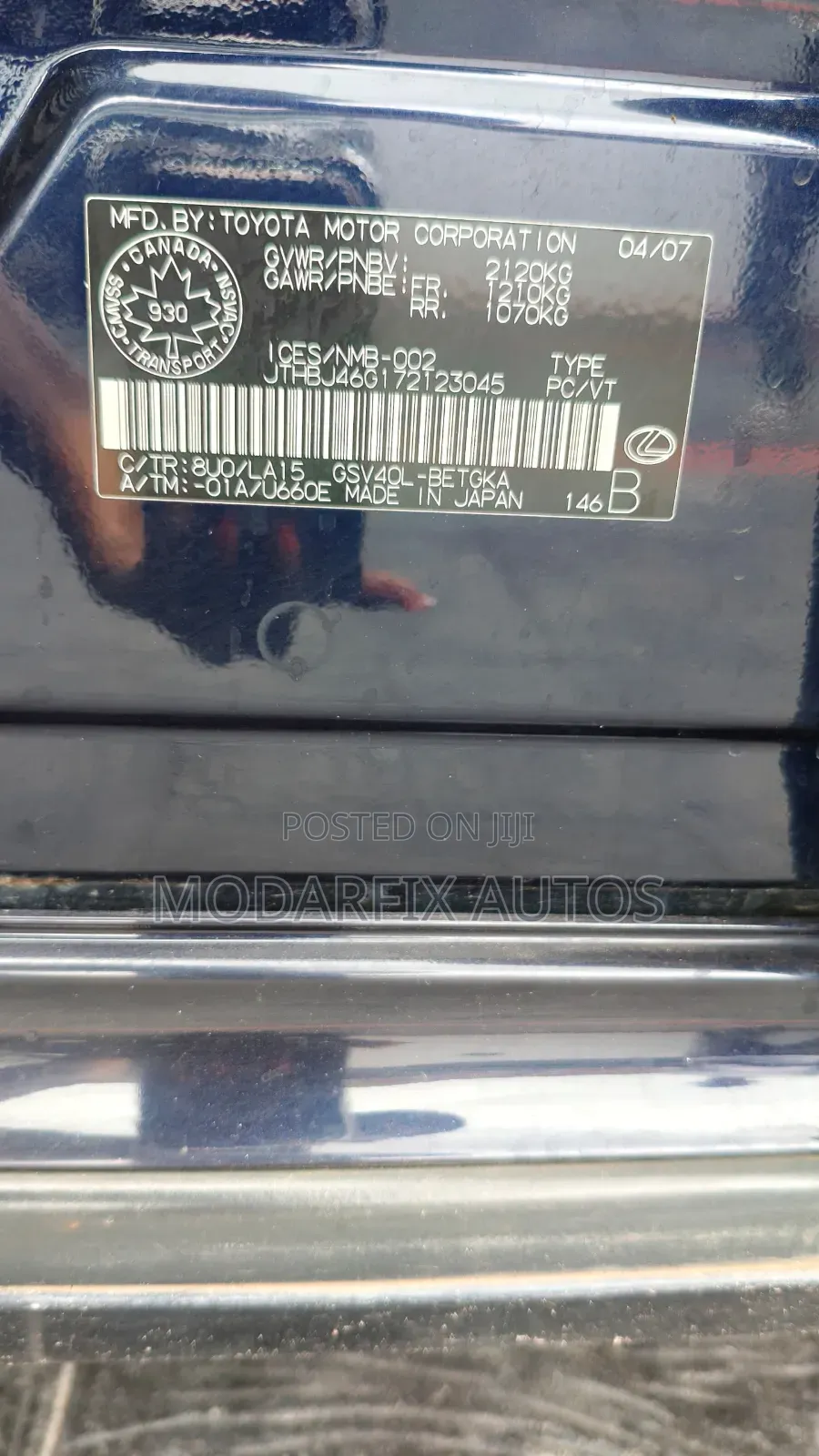 Lexus ES 350 2007 Black