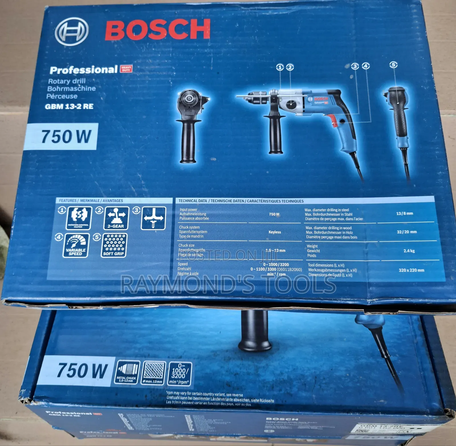 GBM 13-2 RE Bosch 750w Professional Drilling Machine