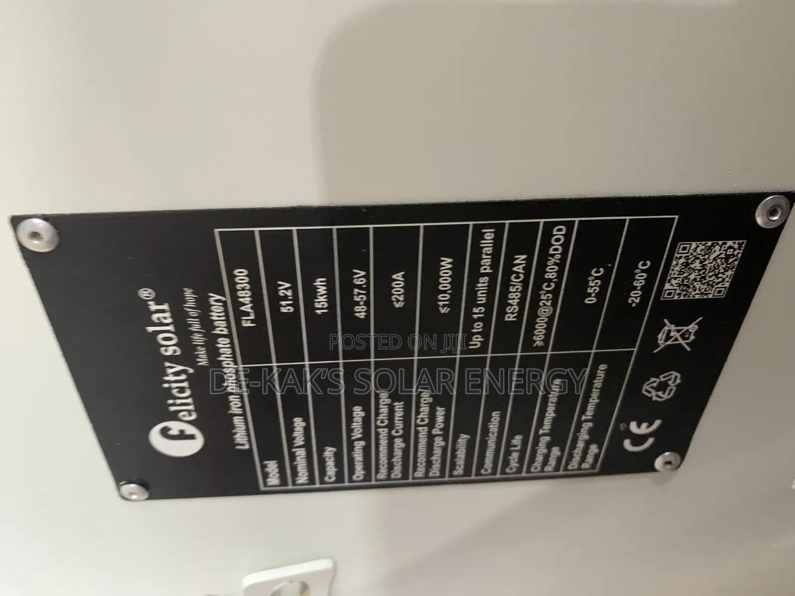 15kwh FLA Felicity Lithium Battery