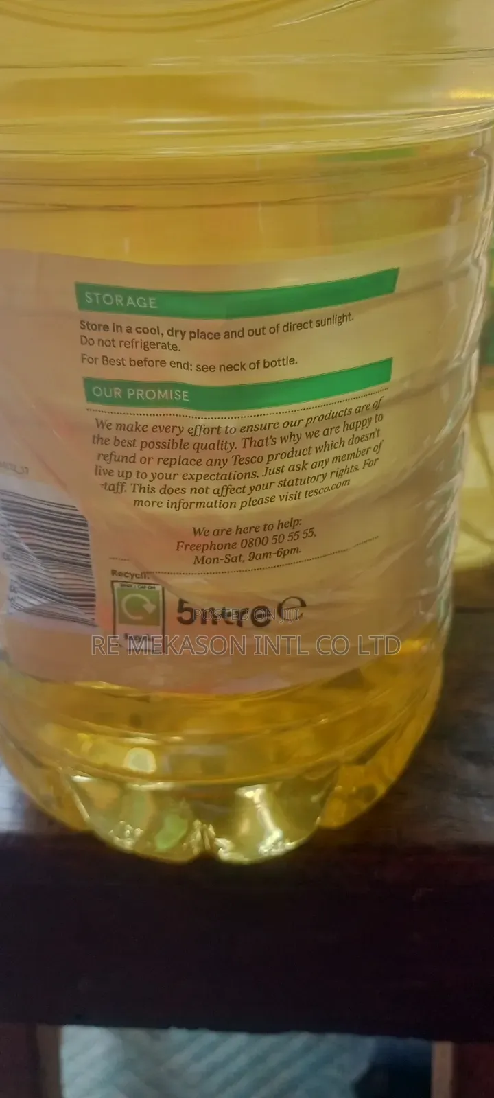 5ltrs Tesco Pure Sunflower Oil