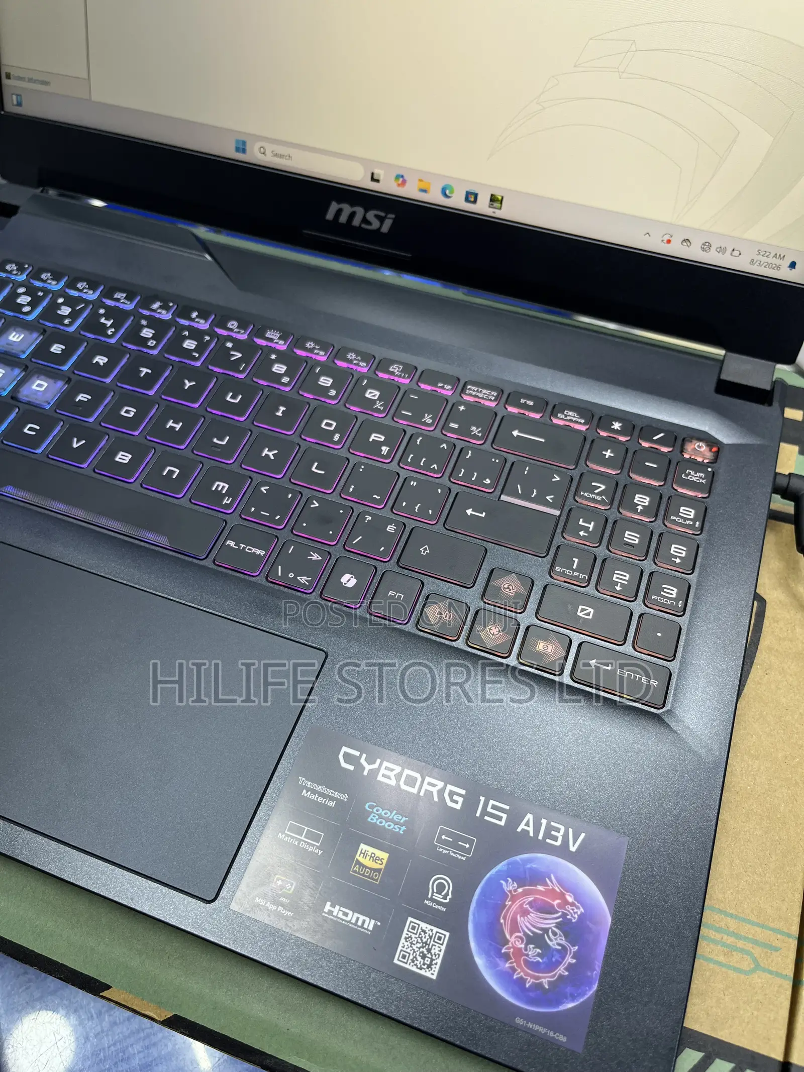 New Laptop MSI Cyborg 15 16GB Intel Core i7 SSD 512GB