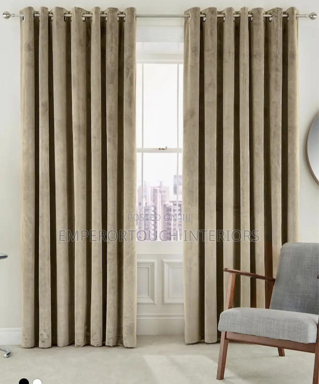 Light Cream Curtain Concept for Living Room