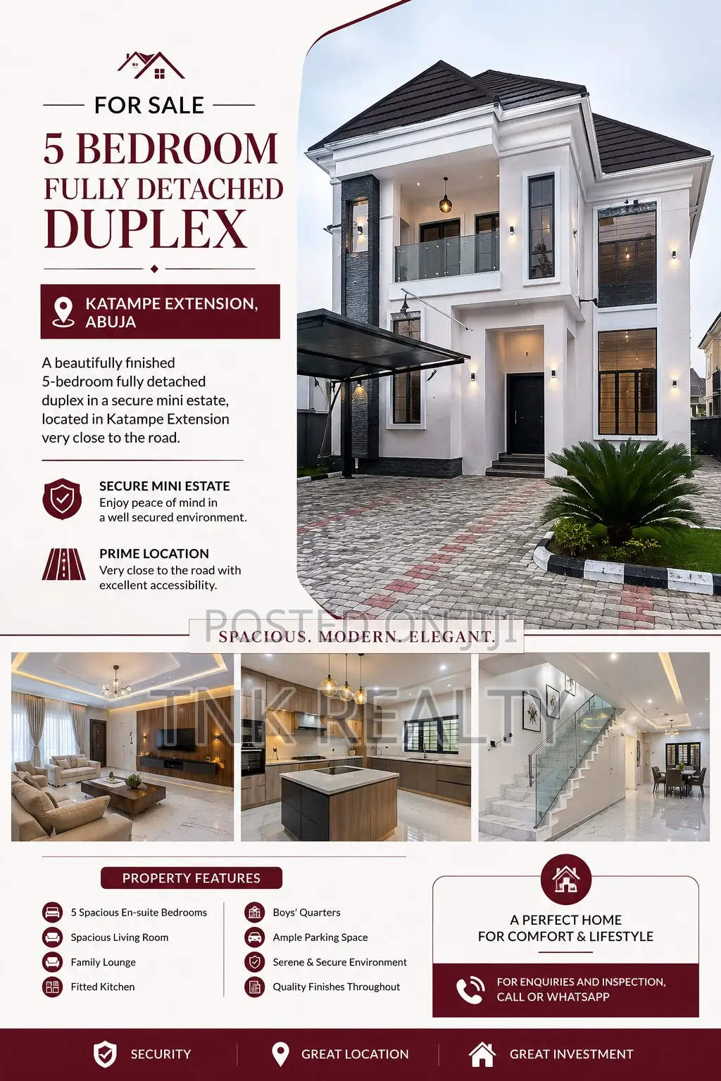 Furnished 5bdrm Duplex in Katampe Extension for sale