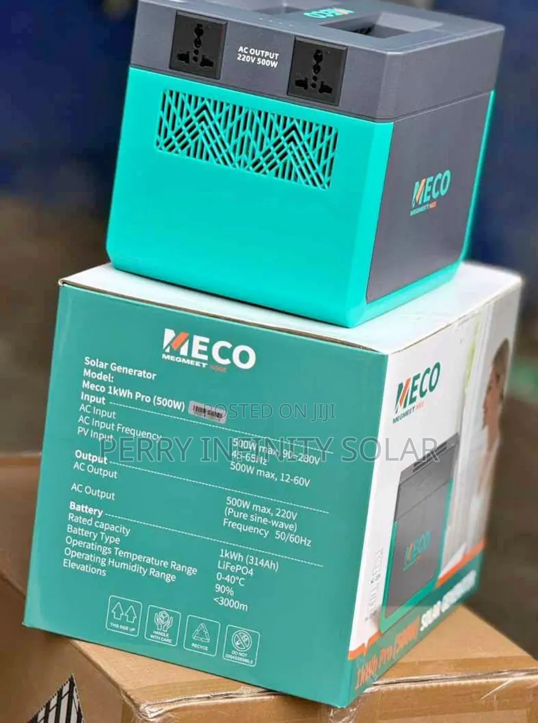 MECO 1kWh Solar Generator | 500W Output | LiFePO4 Battery | Pure Sine