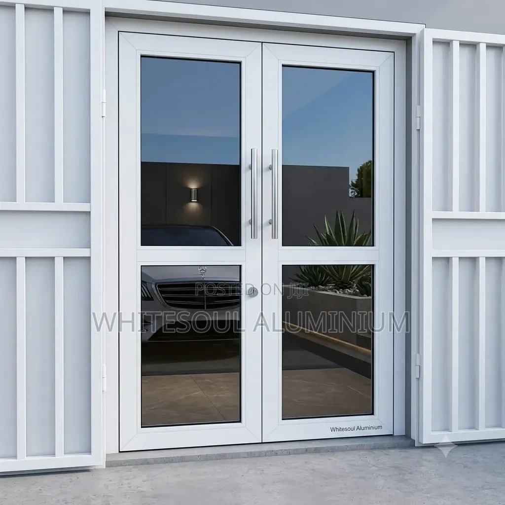 Modern Aluminum Swing Glass Double Door (Fabrication Installation)