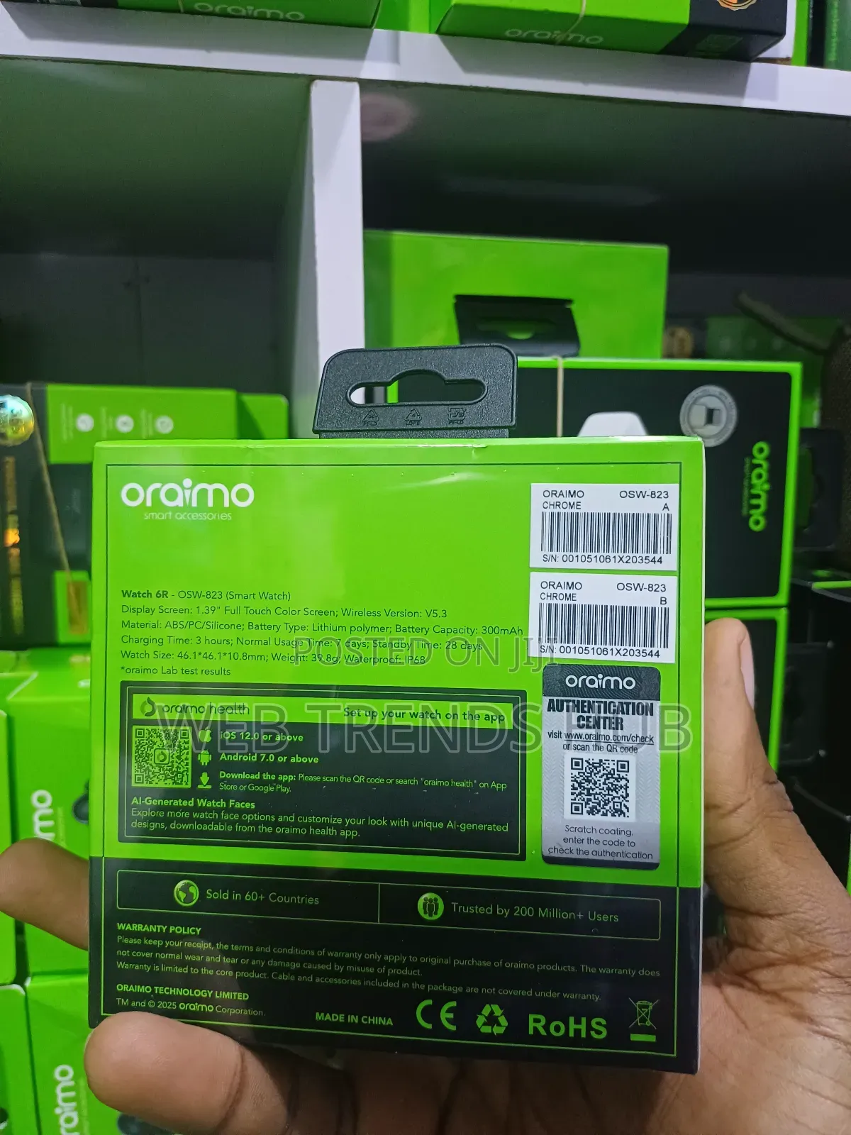 Oraimo Watch 6R Smart Watch (OSW-823) -7-Day Battery IP68 Waterproof