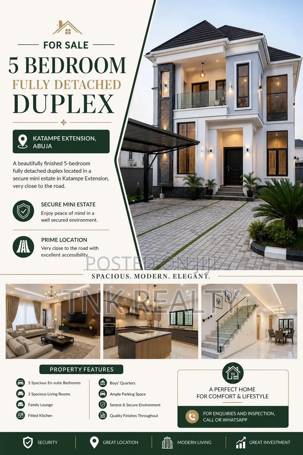 Furnished 5bdrm Duplex in Katampe Extension for sale