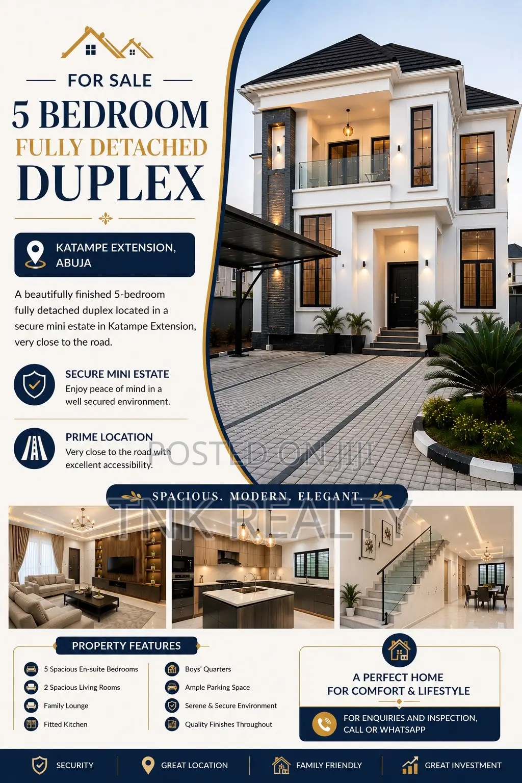 Furnished 5bdrm Duplex in Katampe Extension for sale