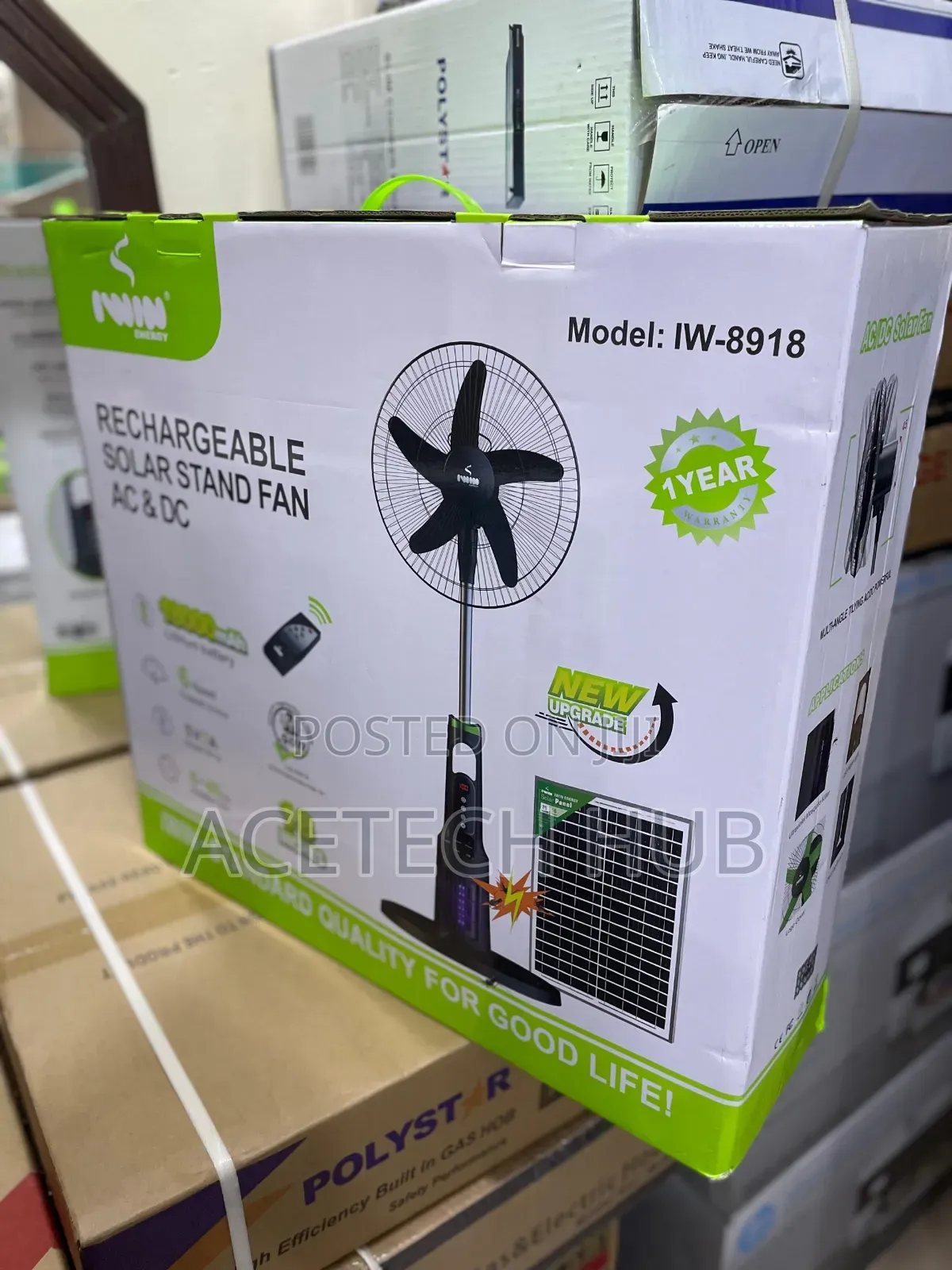 Best 18 Inch Rechargeable Fan With Solar Panel